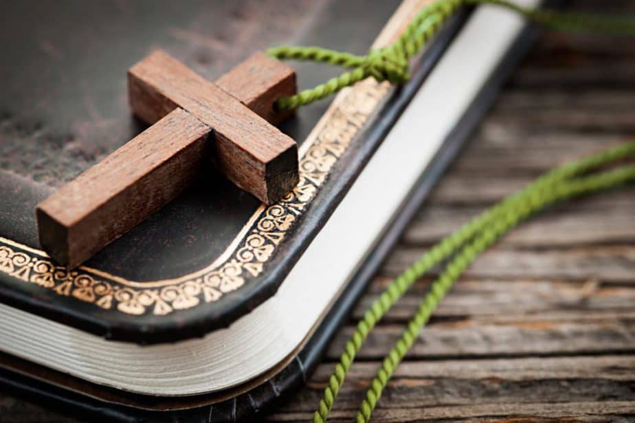 Cross on a Bible image